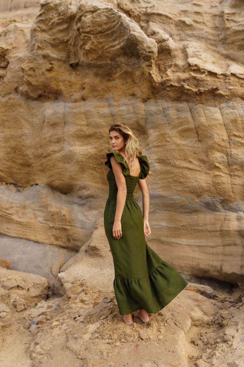Bianca Dress Olive Green - IVALO.COM