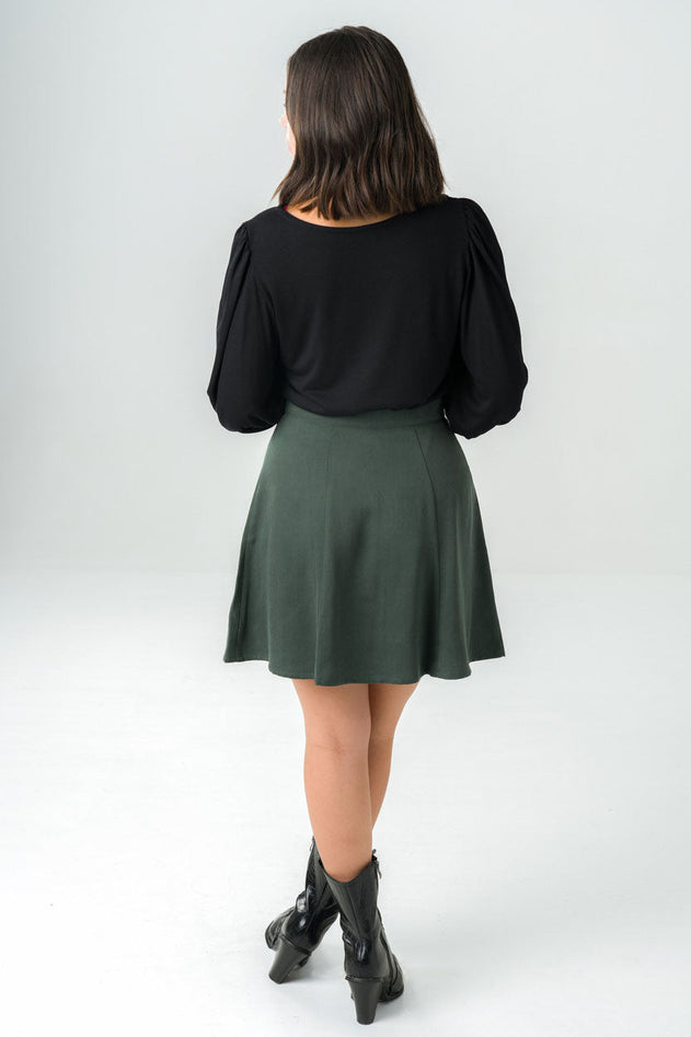 Parrotia Button-up Skirt Green