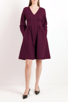 Birgitte Jersey Dress Burgundy Red - Studio Heijne