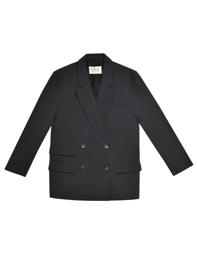 Jagger Double-Breasted Blazer Black