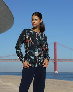Casual Chic Print Shirt Bluebird - IVALO.COM