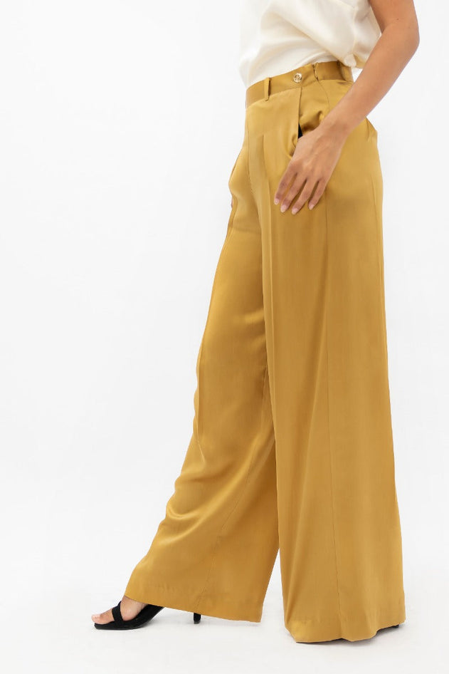 Branson Wide Leg Pants Mimosa Yellow