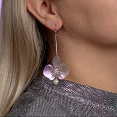 Butterfly Orchid Pearl Earrings Stardust