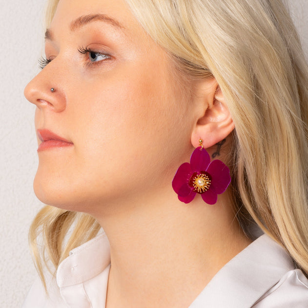 Butterfly Orchid Stud Earrings Barbie Pink
