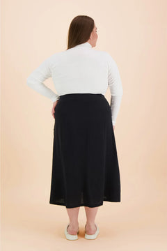 Button Skirt Black
