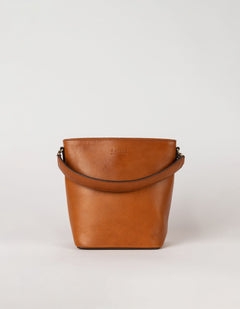 Bobbi Midi Bucket-laukku Cognac, Classic -nahka