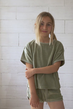 Kid's Harper Oversized Terry T-Shirt Green