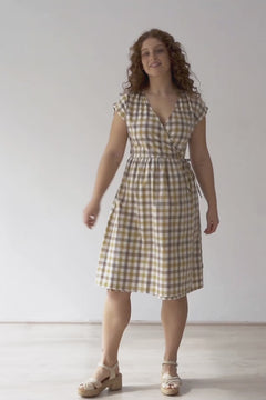 Hira Wrap Midi Dress Vichy