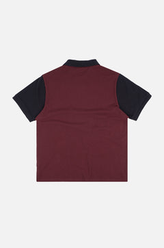 Color Block Polo Shirt Burgundy