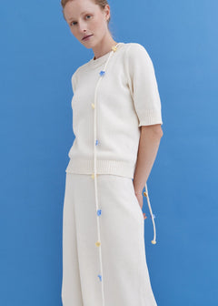 Knitted Cotton Top and Skirt Set