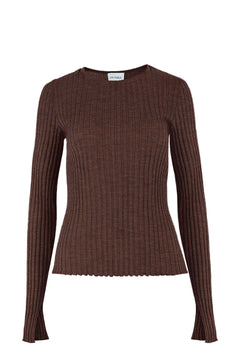 Brera Merino Long-Sleeve Top Chocolate