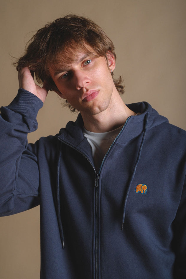 Organic Essential Zip Hoodie Trendsplant Blue