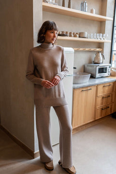 Merino Wool Wide-Leg Knitted Pants