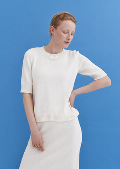 Knitted Cotton Top and Skirt Set