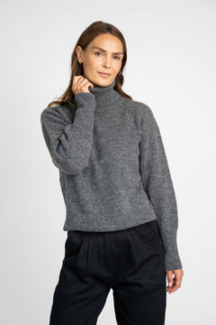 Alpaca Turtleneck Knit Grey