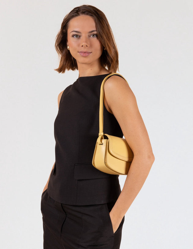 Kendalini Classic Leather Bag Butter Yellow