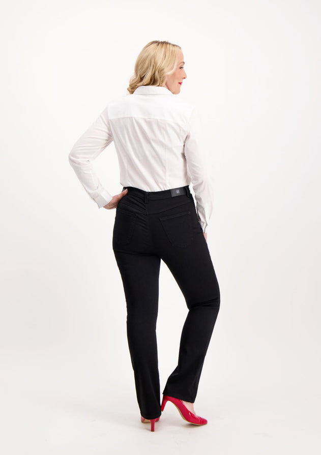 Caramel High Waist Super Stretch Satin Jeans Black