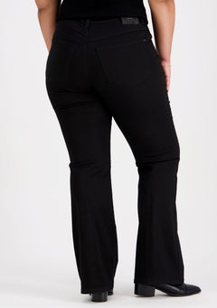 Caramel Flare Curvy Fit Stay Jeans Black