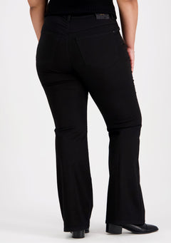Caramel Flare Curvy Fit Stay Jeans Black
