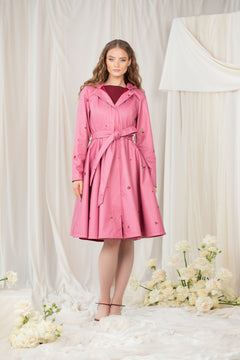 Fit and Flare Raincoat with Full Circle Hem Raspberry Sorbet