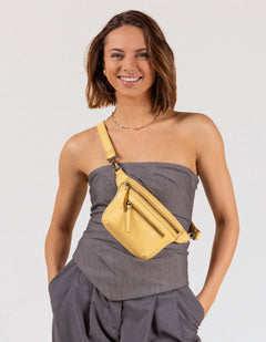 Beck's Bum Bag Classic Leather Butter Yellow