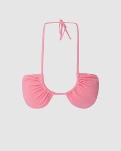 Strappy Bandeau Bikini Top Pink