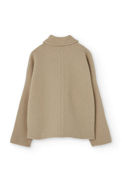 Merino Wool Short Coat in Beige