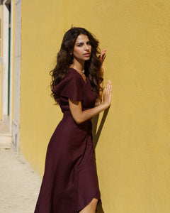 Annika Dress Merlot Red