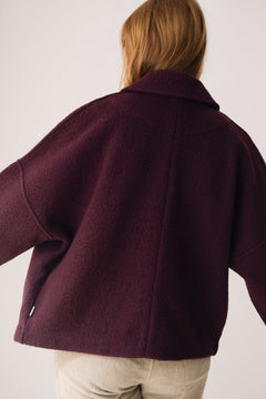 Merino Wool Short Coat in Purple