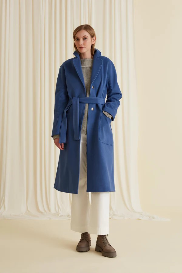 Chelsea Wool Blend Coat Ash Blue