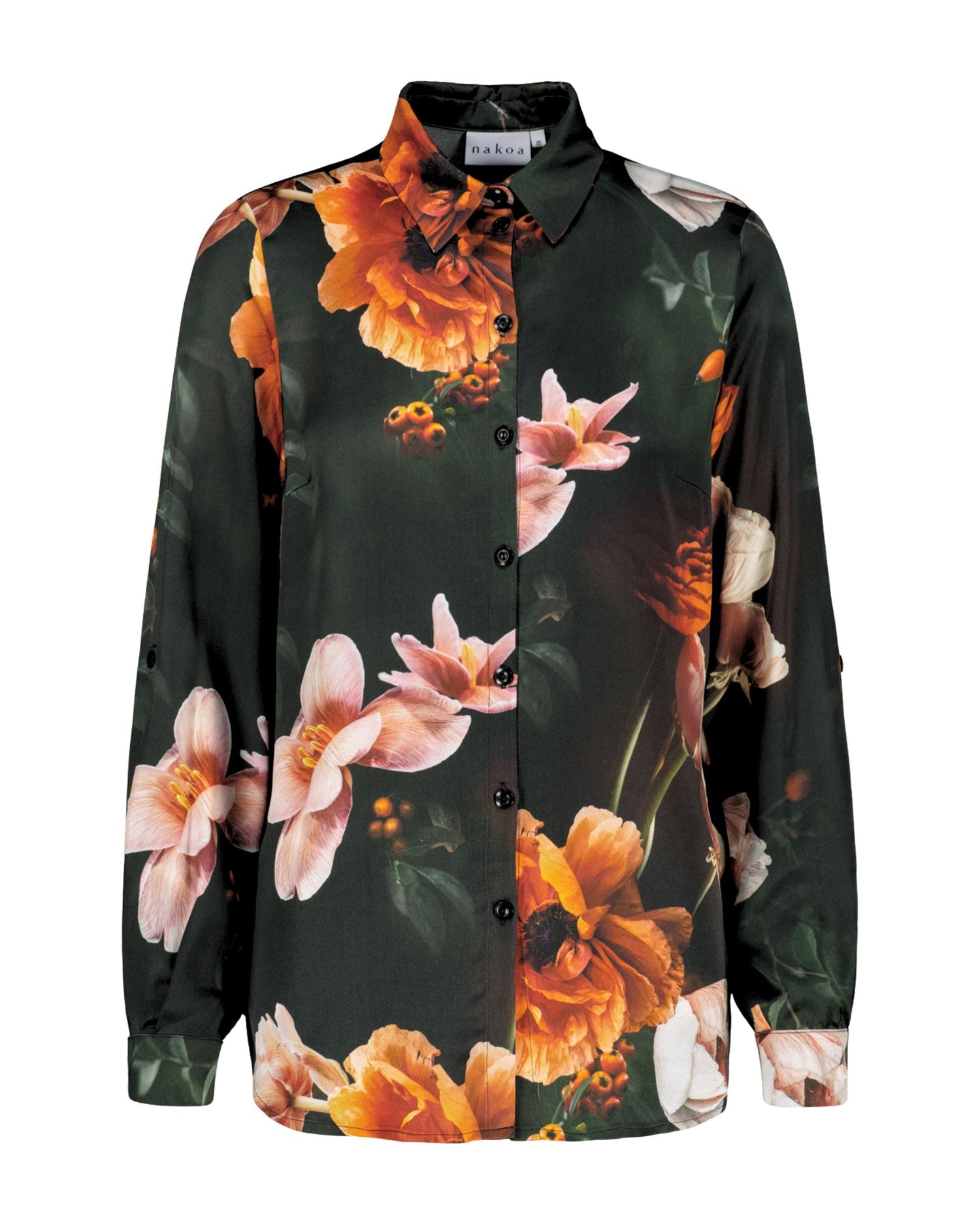 Chloe Button-Up Shirt Coppe Flower