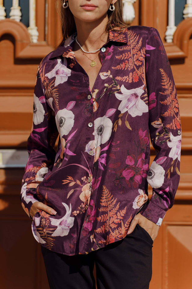 Chloe Button-up Shirt Secret Lily Purple
