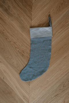 Linen Christmas Stocking Checks & Stripes