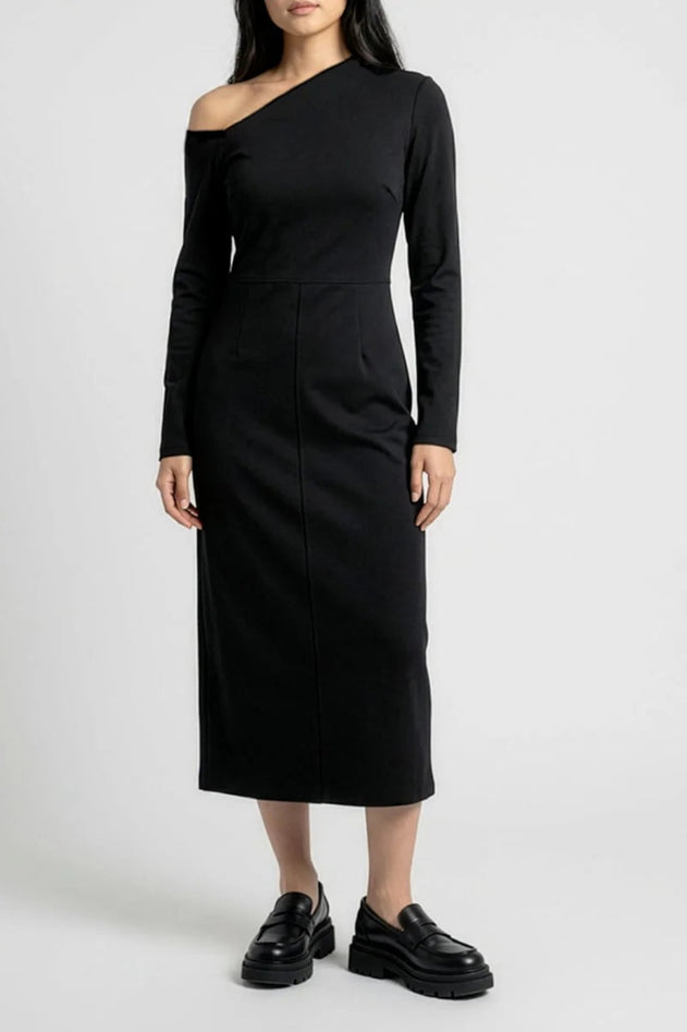 Claire One Shoulder Dress Black - Studio Heijne