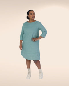 Classic Linen Dress Desert Sage Green - IVALO.COM