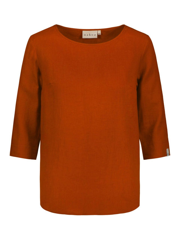 Classic Linen Blouse Burnt Orange - IVALO.COM