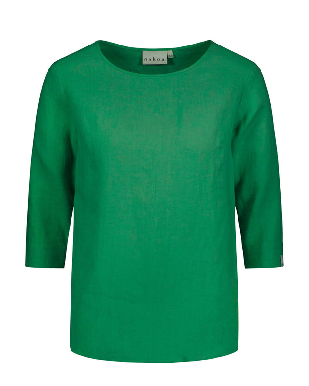 Classic Linen Blouse Holly Green