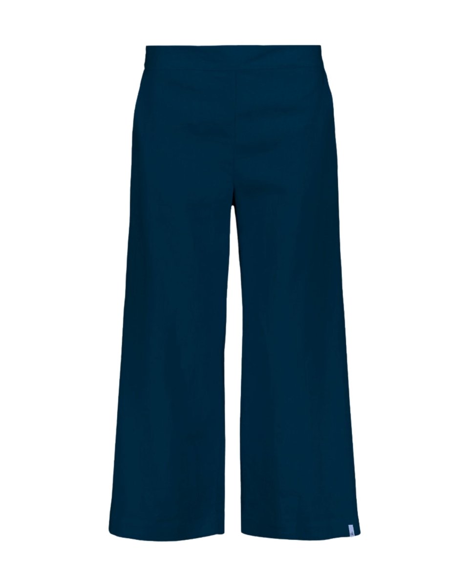 Culottes Linen Trousers Stonewashed Oxford Navy - IVALO.COM