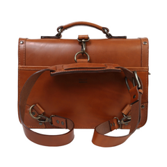 Leather Briefcase Cuoio Brown