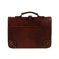 Leather Briefcase Cuoio Dark Brown