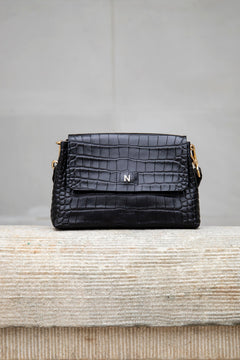 Mini Flap Bag No. 802 Croco Black