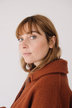 Merino Wool Short Coat in Red