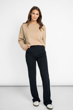 Wide Leg Jersey Pants Black