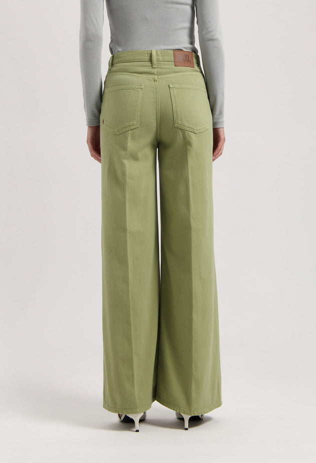 Sara High Loose Flow Jeans Olive