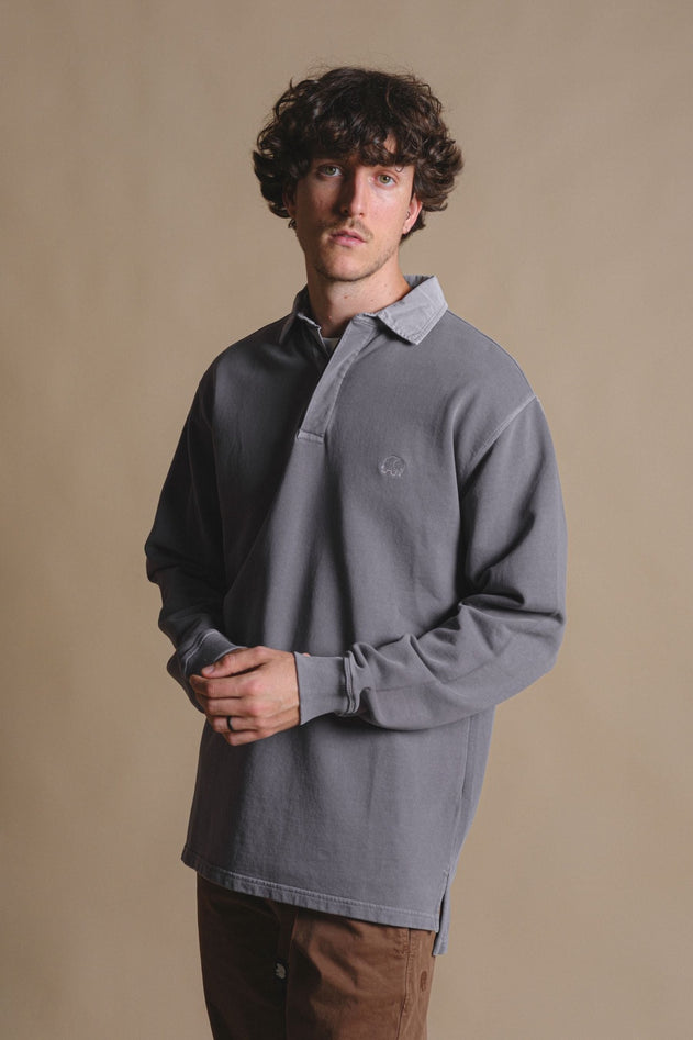 Essential Pigment Heavyweight Polo Sweater Pewter
