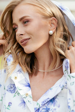 Fit and Flare Raincoat with A-Line Hem Floral White