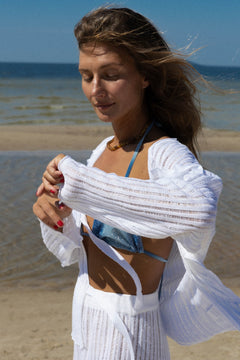 Sole Linen Cardigan White