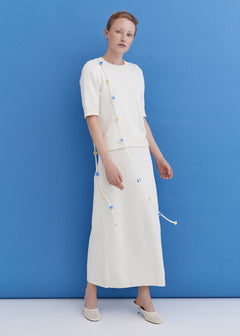 Knitted Cotton Top and Skirt Set