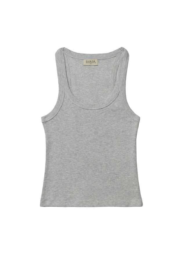 Jimmy Scoop-Neck Ribbed Tank Top Grey
