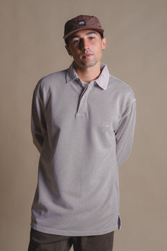 Essential Pigment Heavyweight Polo Sweater Island Fossil